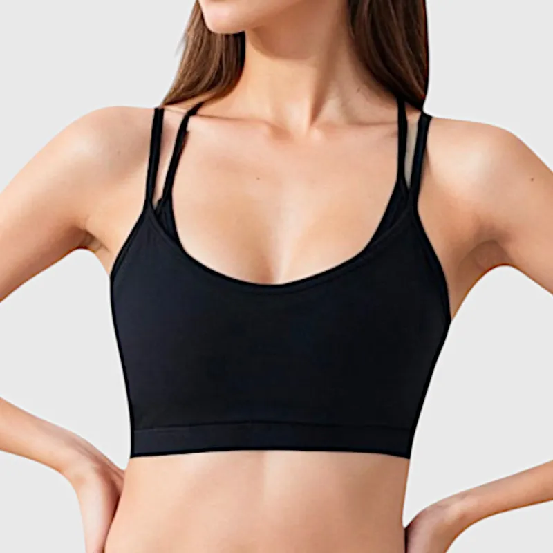 Anna-Kaci Active Women's Double Strap Scoop Neck Sports Bra made by Anna-Kaci
