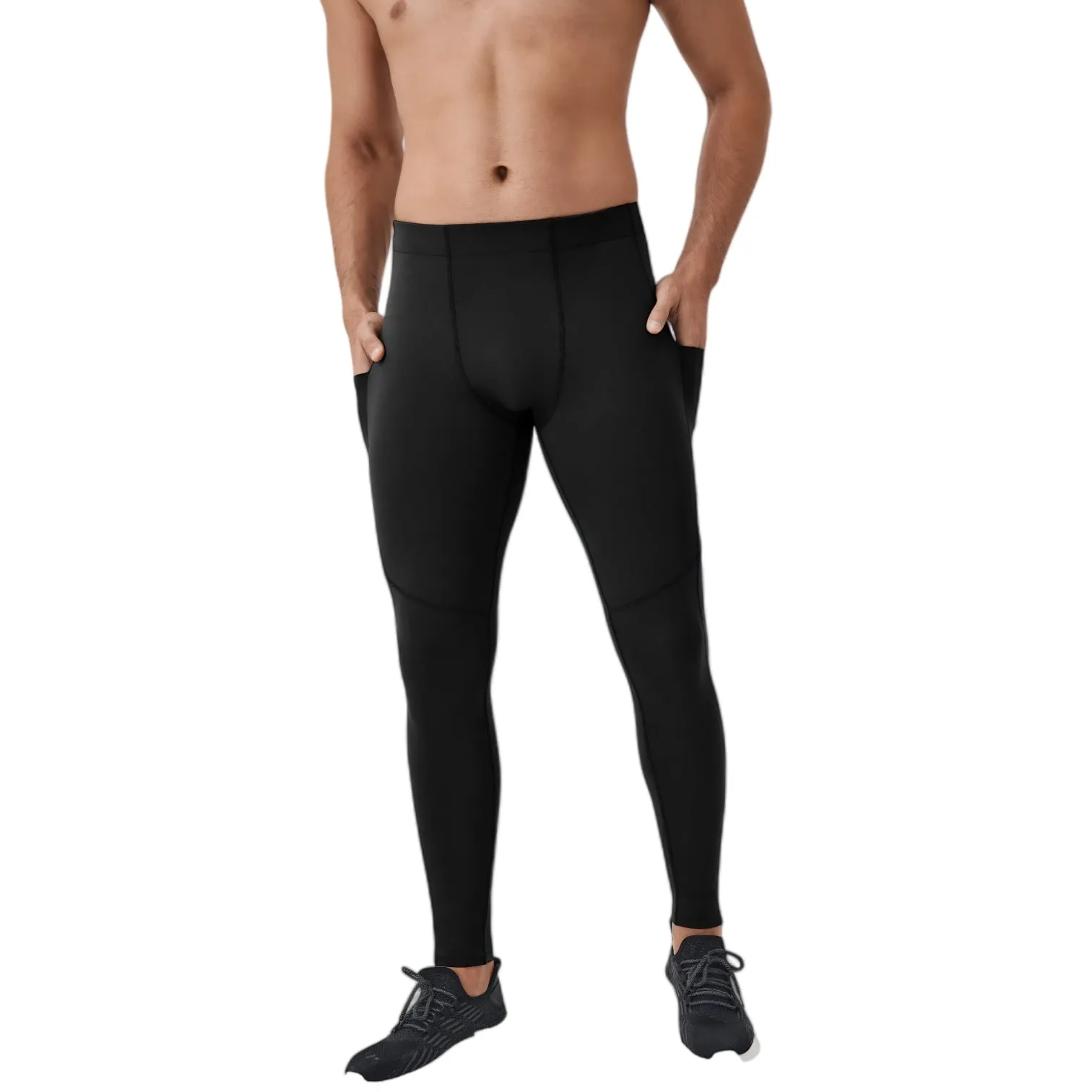 Anna-Kaci Active Men's Full-Length Compression Leggings with Side Pockets and Stretch Moisture-Wicking Fabric sold by Anna-Kaci product image thumbnail 4