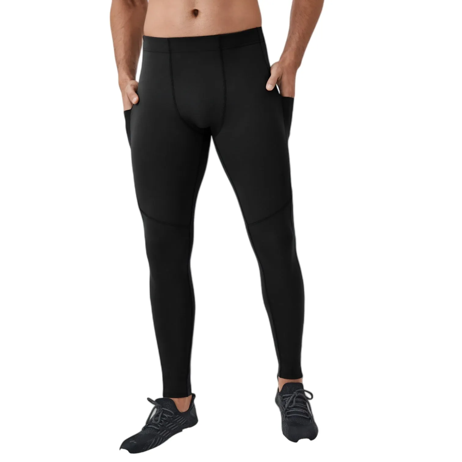 Anna-Kaci Active Men's Full-Length Compression Leggings with Side Pockets and Stretch Moisture-Wicking Fabric sold by Anna-Kaci
