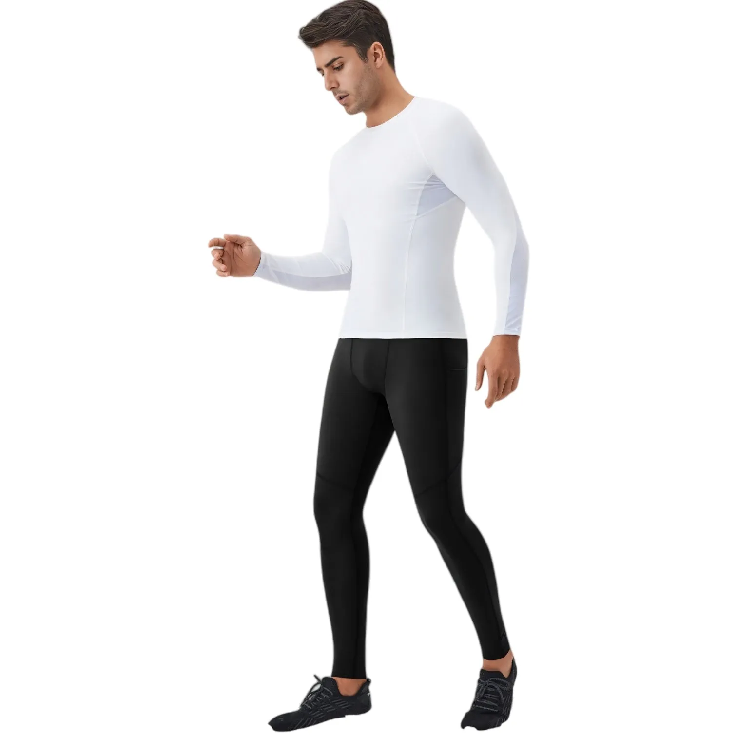Anna-Kaci Active Men's Full-Length Compression Leggings with Side Pockets and Stretch Moisture-Wicking Fabric sold by Anna-Kaci product image thumbnail 5