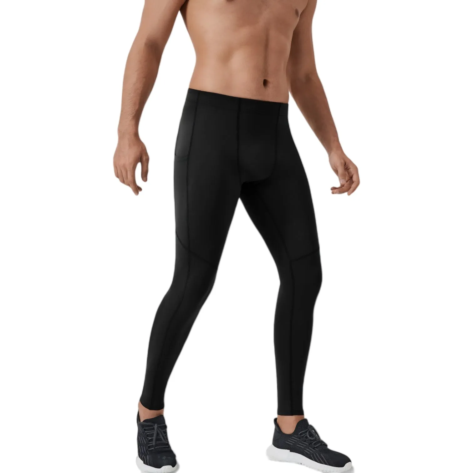 Anna-Kaci Active Men's Full-Length Compression Leggings with Side Pockets and Stretch Moisture-Wicking Fabric sold by Anna-Kaci product image thumbnail 2