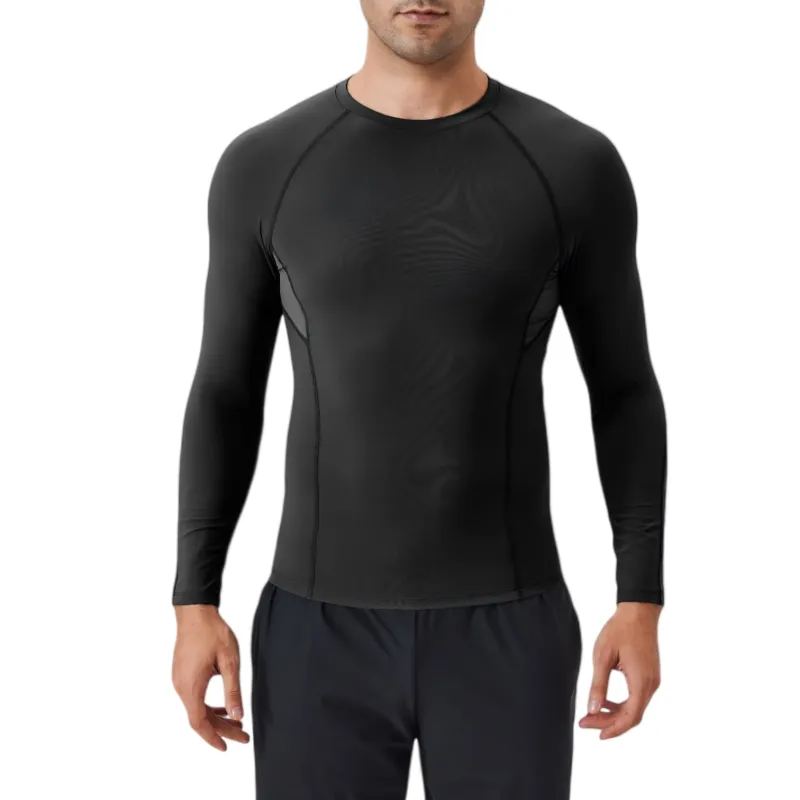 Anna-Kaci Active Men's Long Sleeve Compression Shirt with Stretch Fit and Athletic Seam Detailing sold by Anna-Kaci
