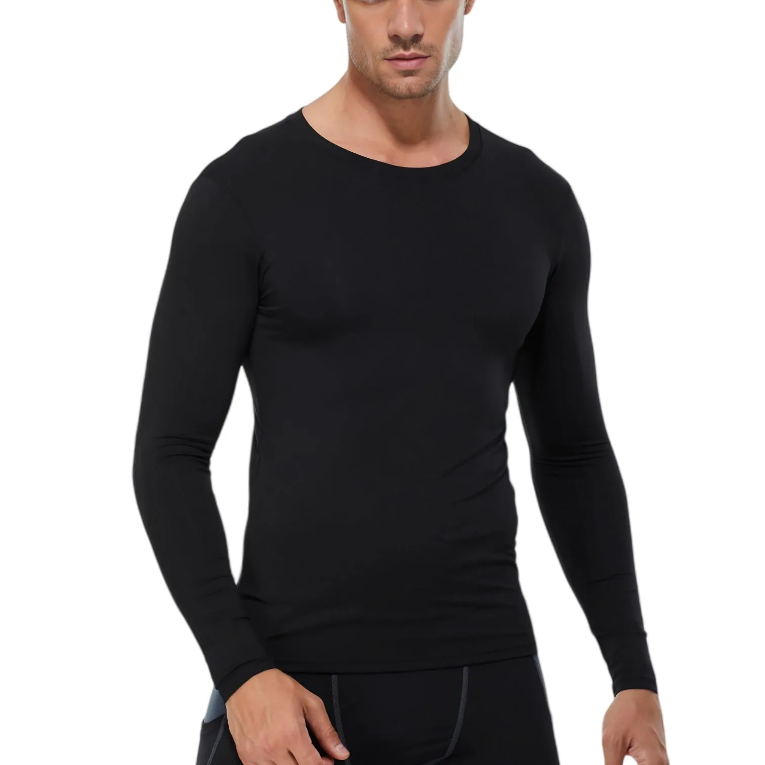 Anna-Kaci Active Men's Long Sleeve Compression Shirt with Crew Neck and Stretch Performance Fit sold by Anna-Kaci