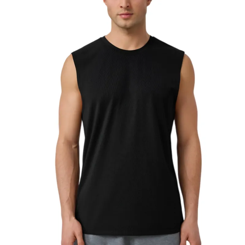 Anna-Kaci Active Men's Sleeveless Crew Neck Ribbed Tank Top with Relaxed Fit and Stretch Fabric sold by Anna-Kaci