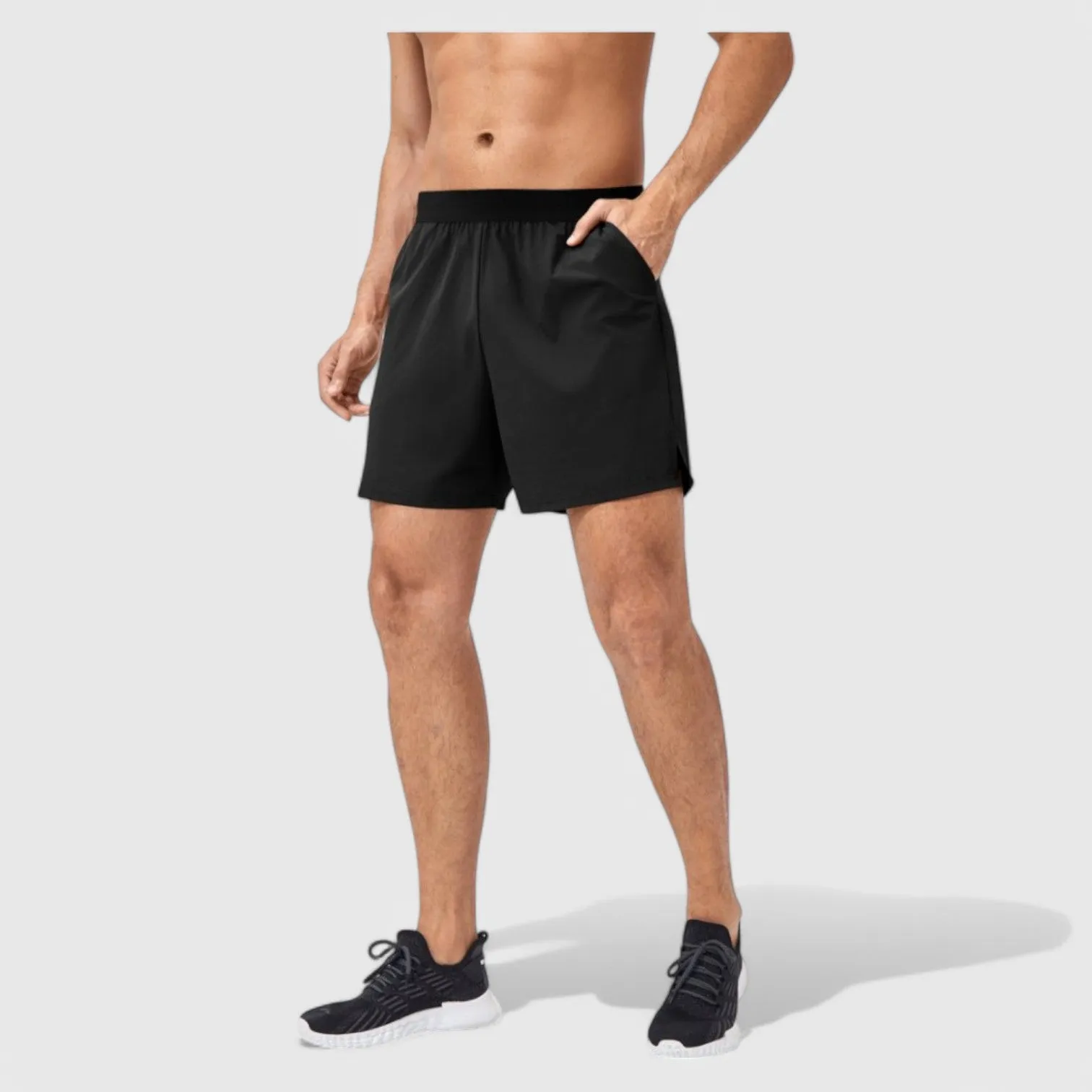 Anna-Kaci Active Men's Solid Color Pull-On Athletic Shorts with Elastic Waistband Lightweight Quick Dry Fabric sold by Anna-Kaci product image thumbnail 3