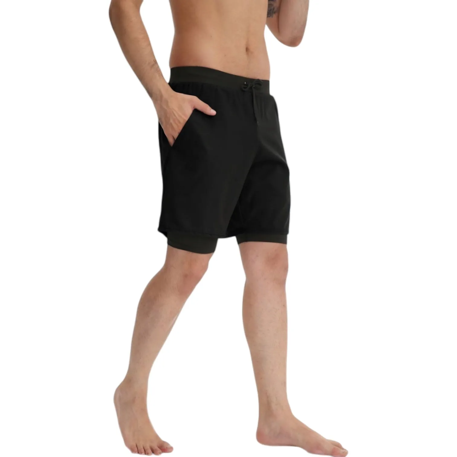 Anna-Kaci Active Men's 2-in-1 Performance Training Shorts with Inner Compression Liner and Adjustable Drawstring Waist sold by Anna-Kaci product image thumbnail 3