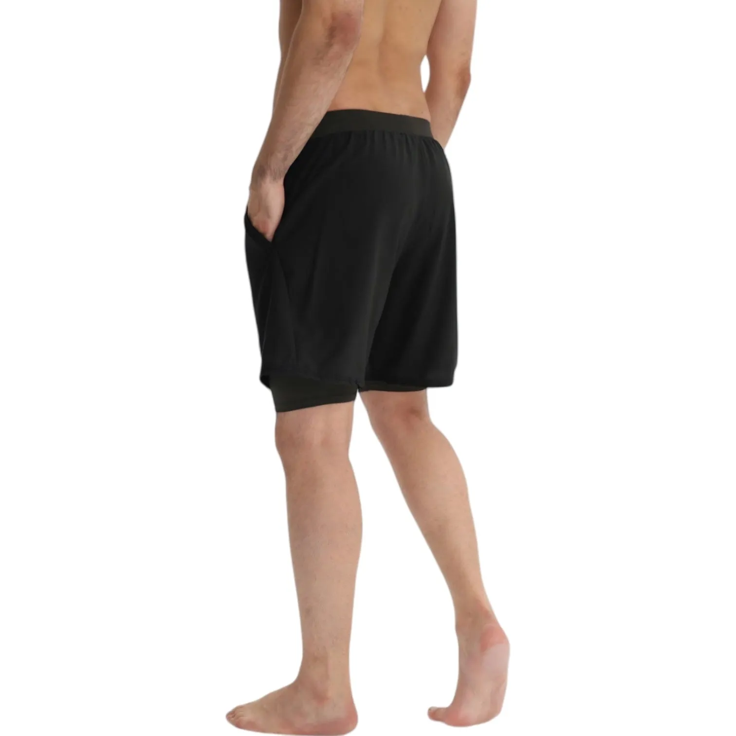 Anna-Kaci Active Men's 2-in-1 Performance Training Shorts with Inner Compression Liner and Adjustable Drawstring Waist sold by Anna-Kaci product image thumbnail 4
