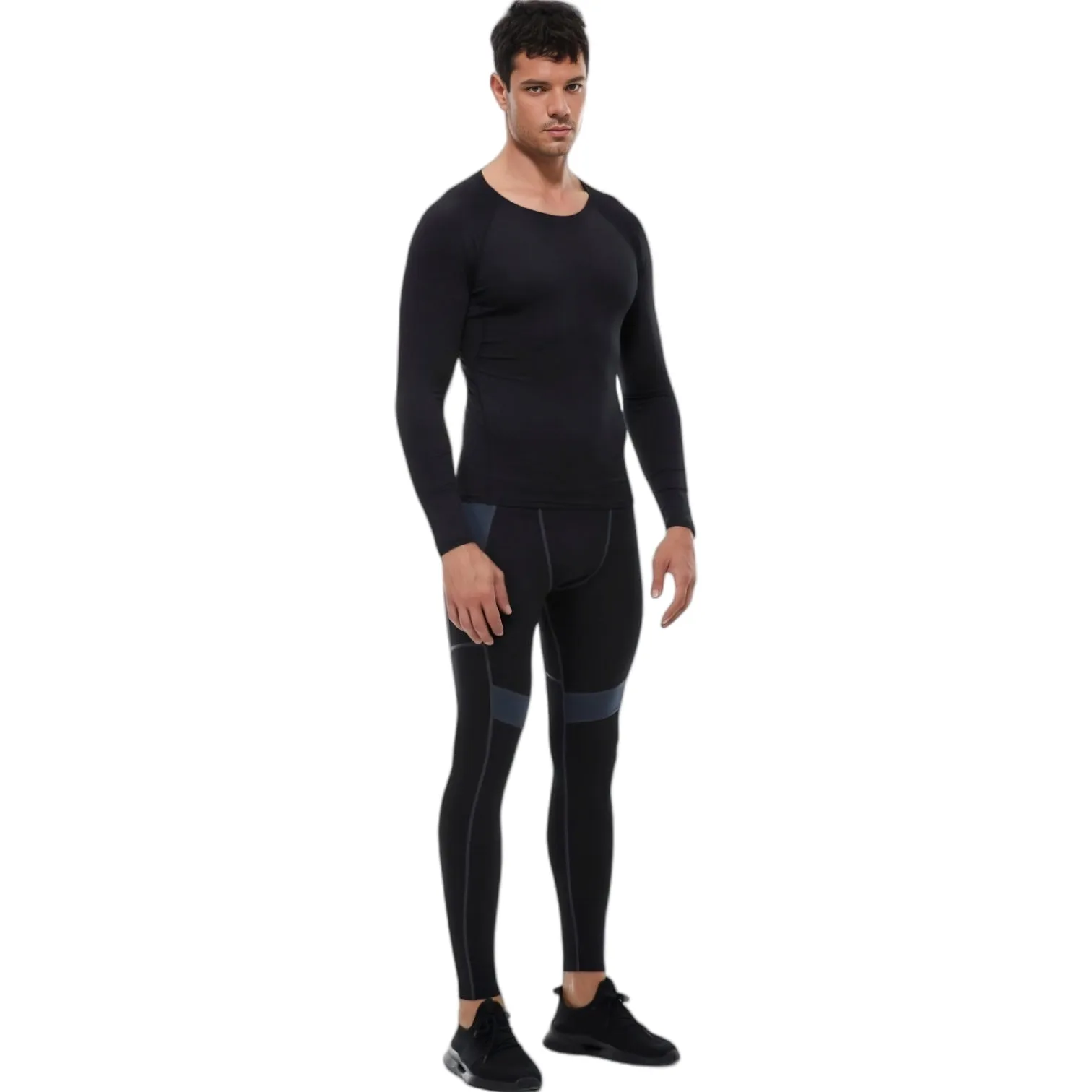 Anna-Kaci Active Men's Long Sleeve Athletic Compression Shirt with Crew Neckline and Stretch Fit Performance Fabric sold by Anna-Kaci product image thumbnail 5