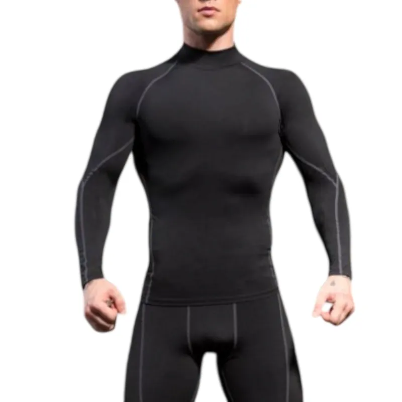 Anna-Kaci Active Men's Long Sleeve Compression Shirt with Mock Neck and Stretch Fit for Performance and Training sold by Anna-Kaci