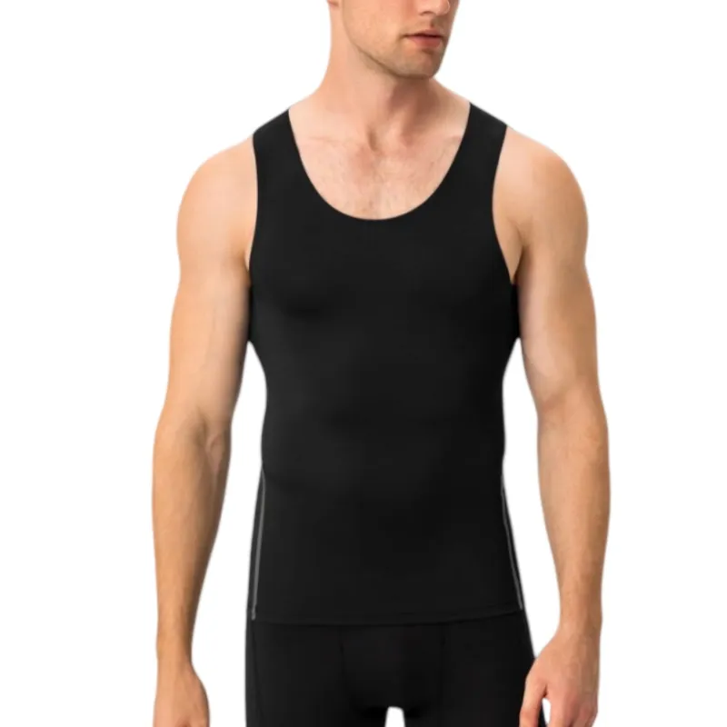 Anna-Kaci Active Men's Compression Tank Top with Scoop Neck Design and Slimming Body Shaper Fit sold by Anna-Kaci