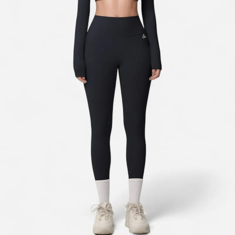 Anna-Kaci Women's High Waist Seamless Full-Length Leggings with Compression Fit Stretch Fabric and Minimal Logo Detail sold by Anna-Kaci
