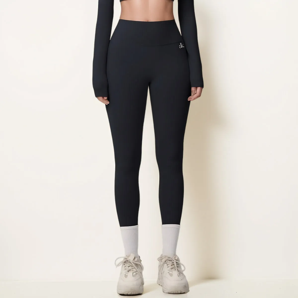 Anna-Kaci Women's High Waist Seamless Full-Length Leggings with Compression Fit Stretch Fabric and Minimal Logo Detail sold by Anna-Kaci product image thumbnail 2