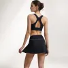 Anna-Kaci Women's V Crossover Waist Tennis Skort with Built-In Shorts and White Trim Detail sold by Anna-Kaci
