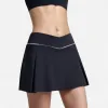 Anna-Kaci Women's V Crossover Waist Tennis Skort with Built-In Shorts and White Trim Detail sold by Anna-Kaci