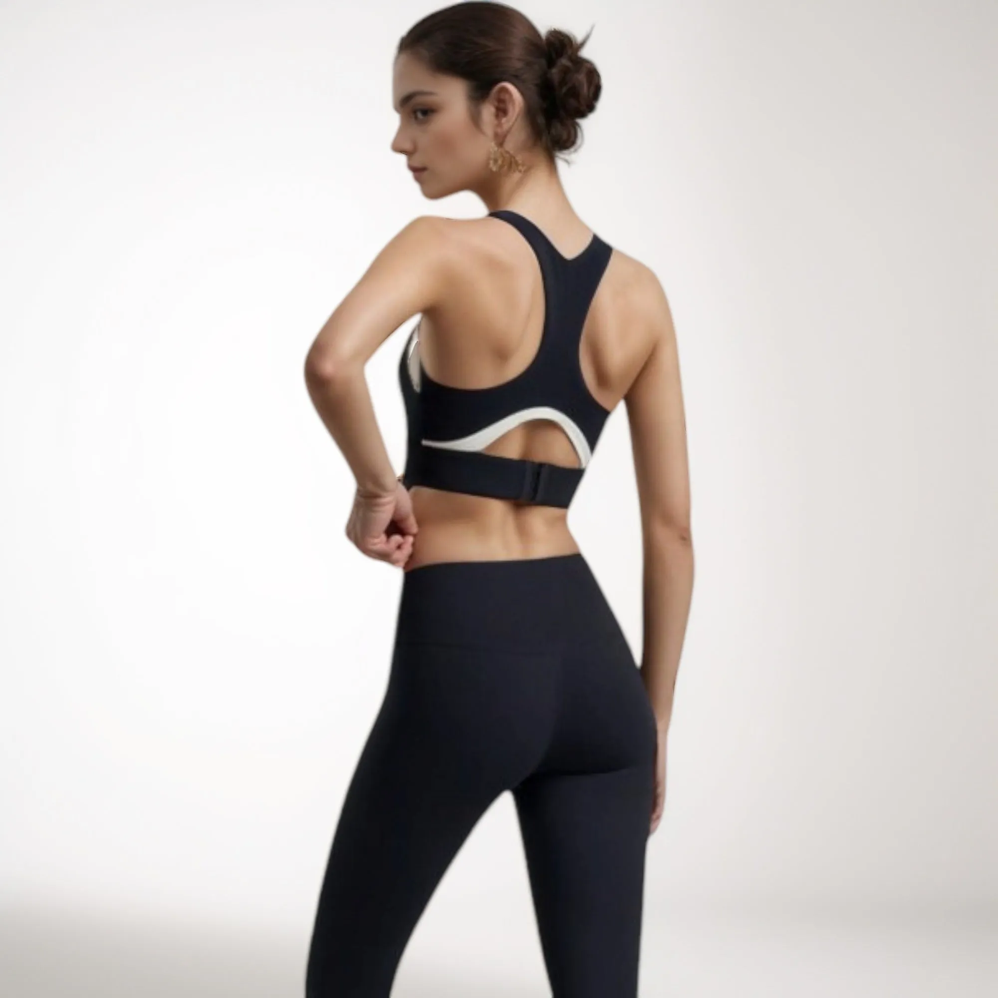 Anna-Kaci Women's Scoop Neck Sports Bra with Wide Shoulder Straps and Elastic Band for Medium Support sold by Anna-Kaci product image thumbnail 4