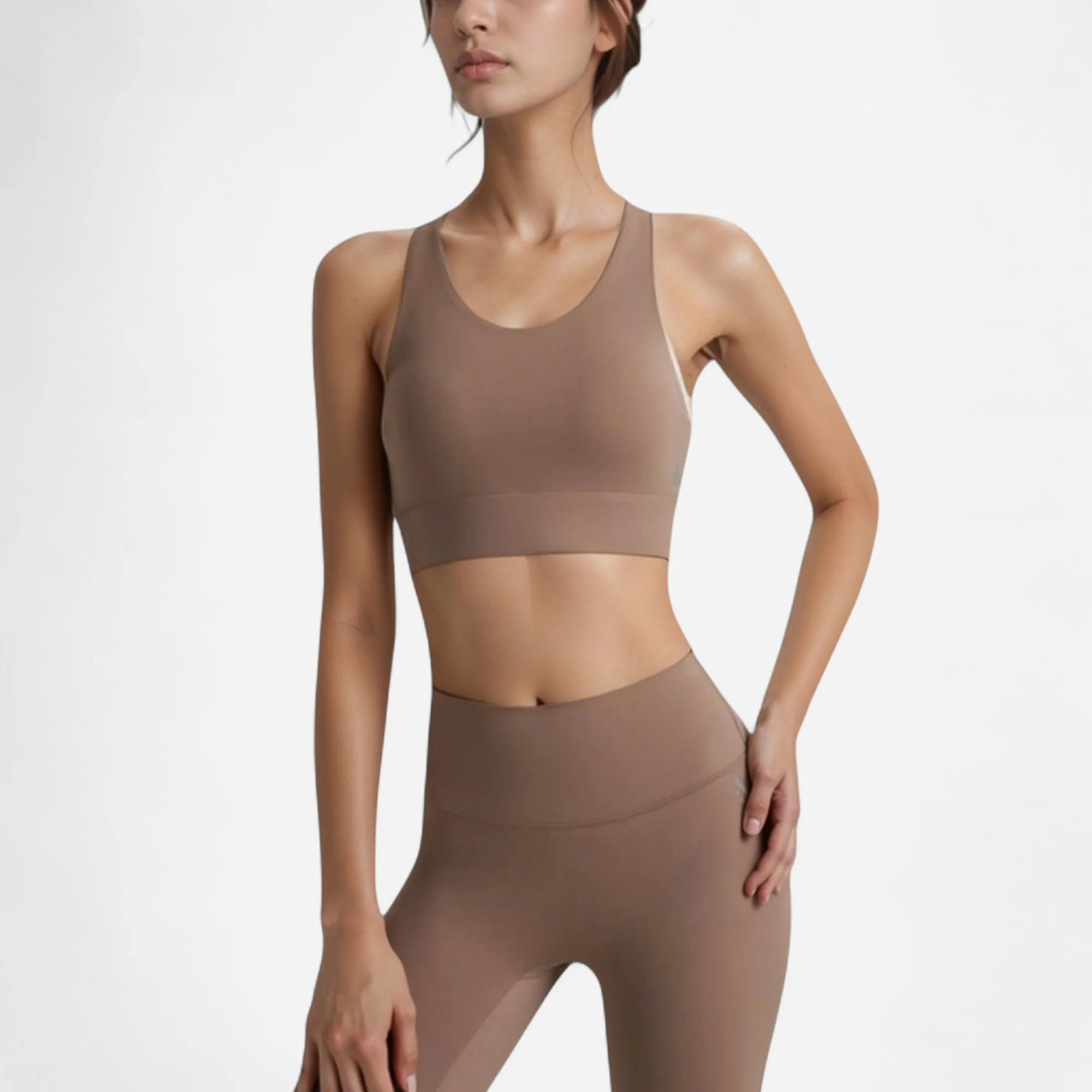 Anna-Kaci Women's Scoop Neck Sports Bra with Wide Shoulder Straps and Elastic Band for Medium Support sold by Anna-Kaci product image thumbnail 5