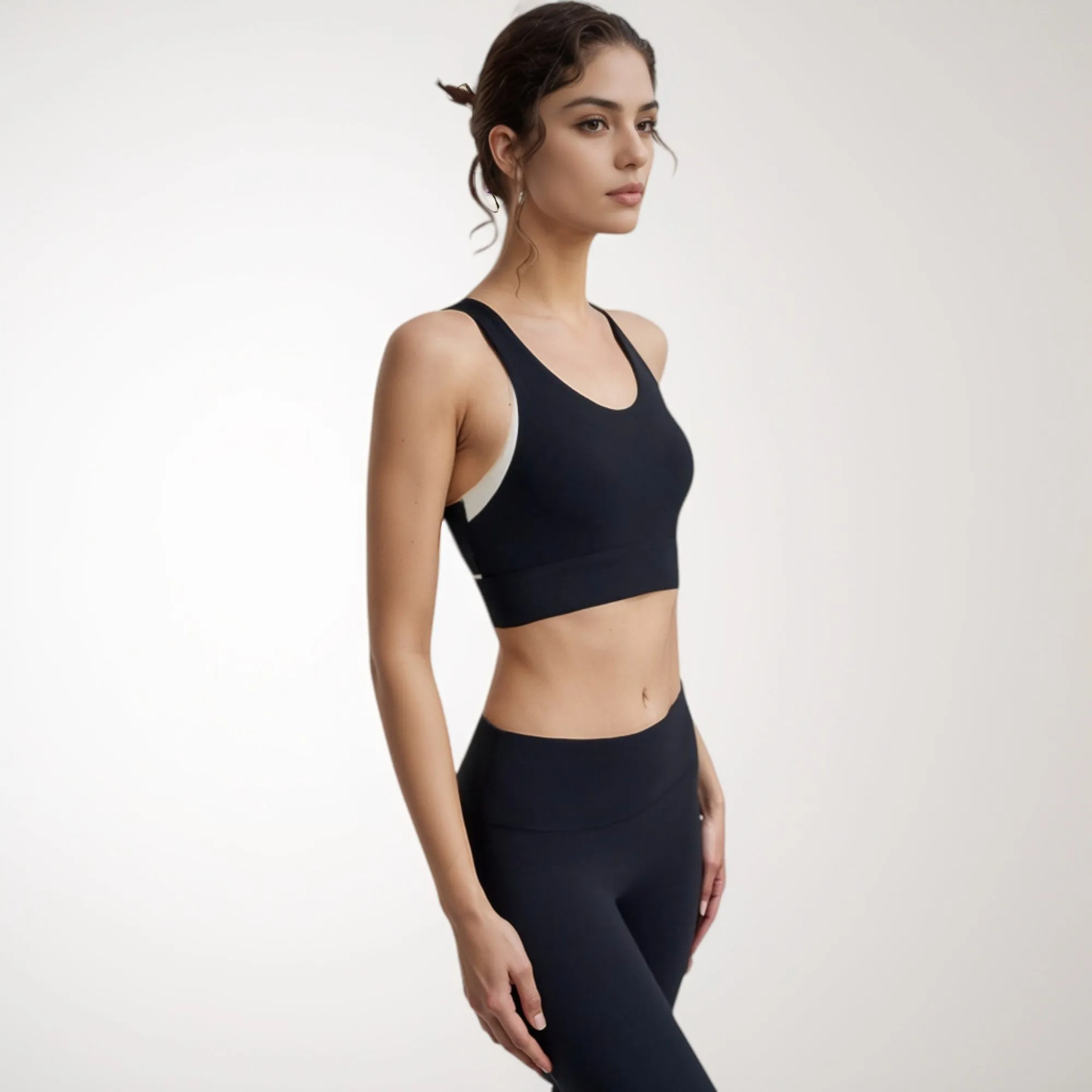 Anna-Kaci Women's Scoop Neck Sports Bra with Wide Shoulder Straps and Elastic Band for Medium Support sold by Anna-Kaci product image thumbnail 2