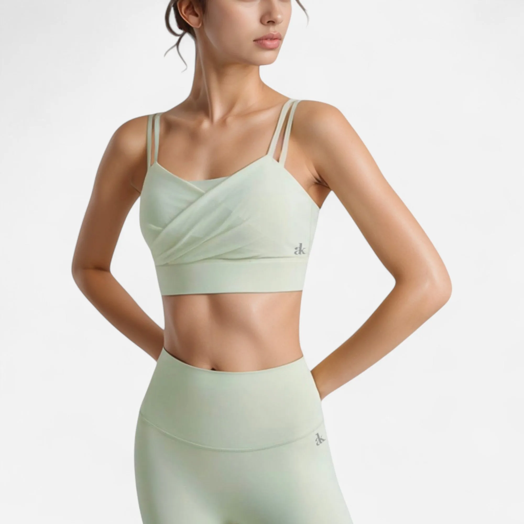 Anna-Kaci Women's Crisscross Sports Bra with Double Strap Design and Ruched Front Detail for Active Comfort sold by Anna-Kaci product image thumbnail 5