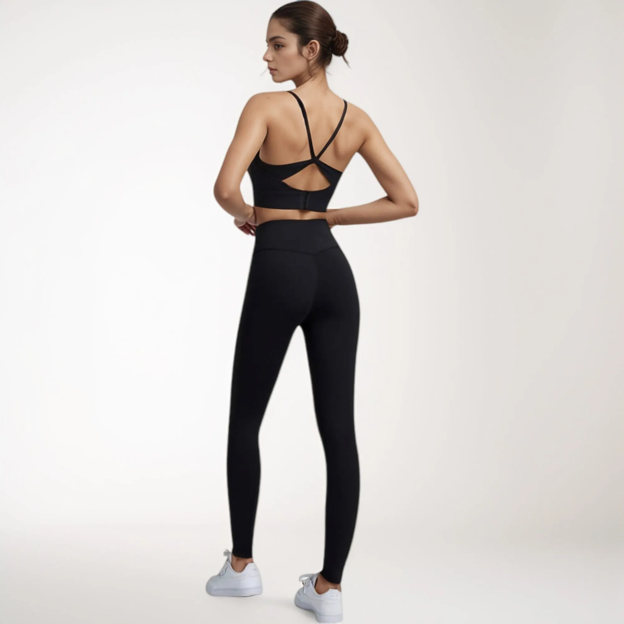 Anna-Kaci Women's Scoop Neck Sports Bra with Thin Adjustable Straps and Wide Elastic Band for Comfortable Light Support sold by Anna-Kaci product image thumbnail 5