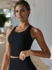 Women's Seamless Racerback Crop Top with High Neckline for Activewear sold by Anna-Kaci