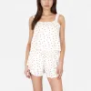 Anna-Kaci Lounge Women's Heart Print Pajama Set with Wide Strap Tank Top and Elastic Waist Shorts sold by Anna-Kaci