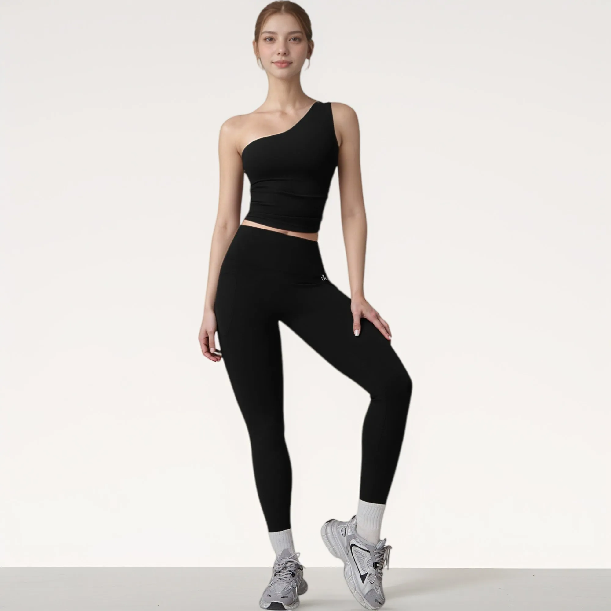 Anna-Kaci Active Women's One Shoulder Cropped Active Tank Top with Asymmetrical Neckline sold by Anna-Kaci product image thumbnail 3