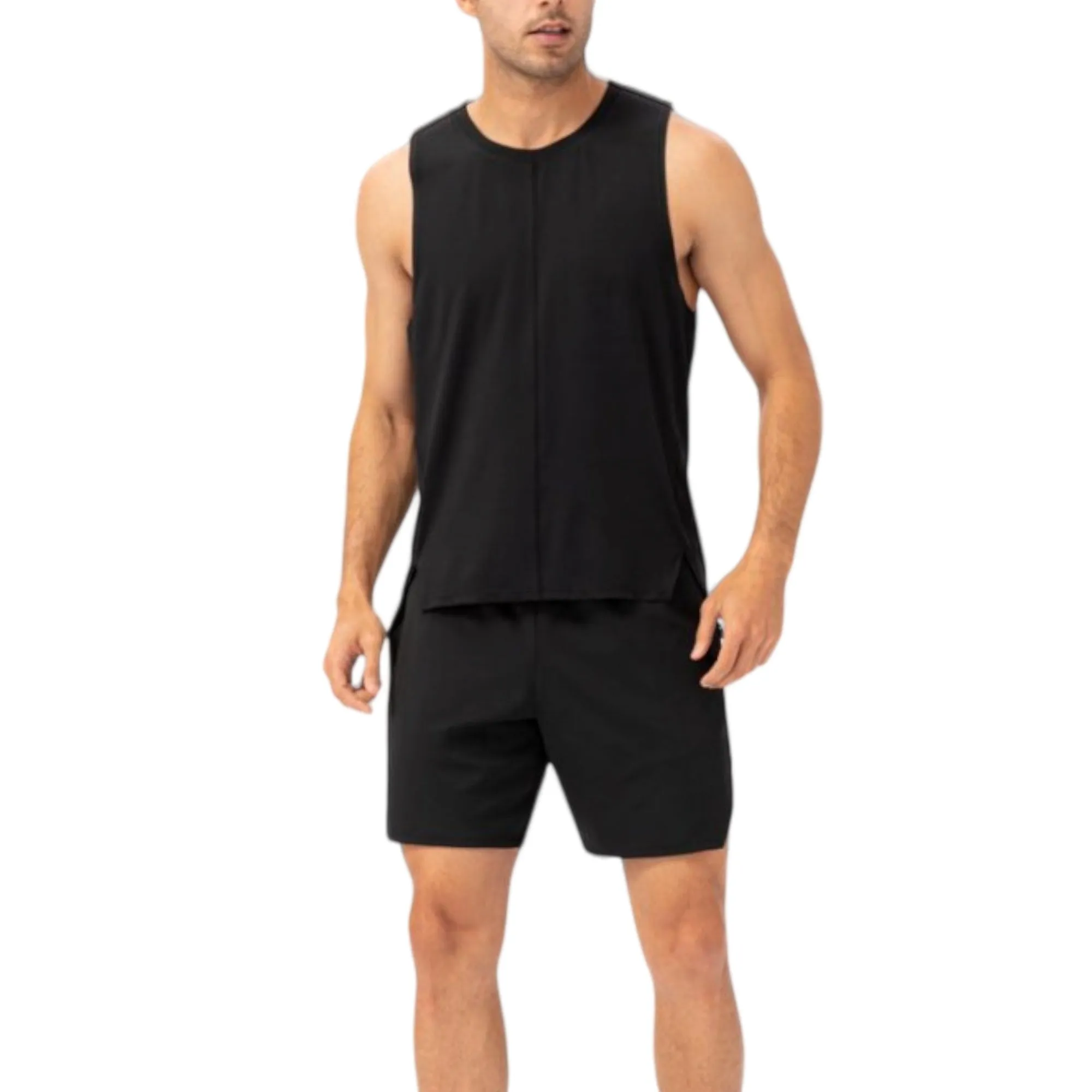 Anna-Kaci Active Men's Sleeveless Performance Tank Top with Side Slits and Breathable Quick-Dry Fabric sold by Anna-Kaci