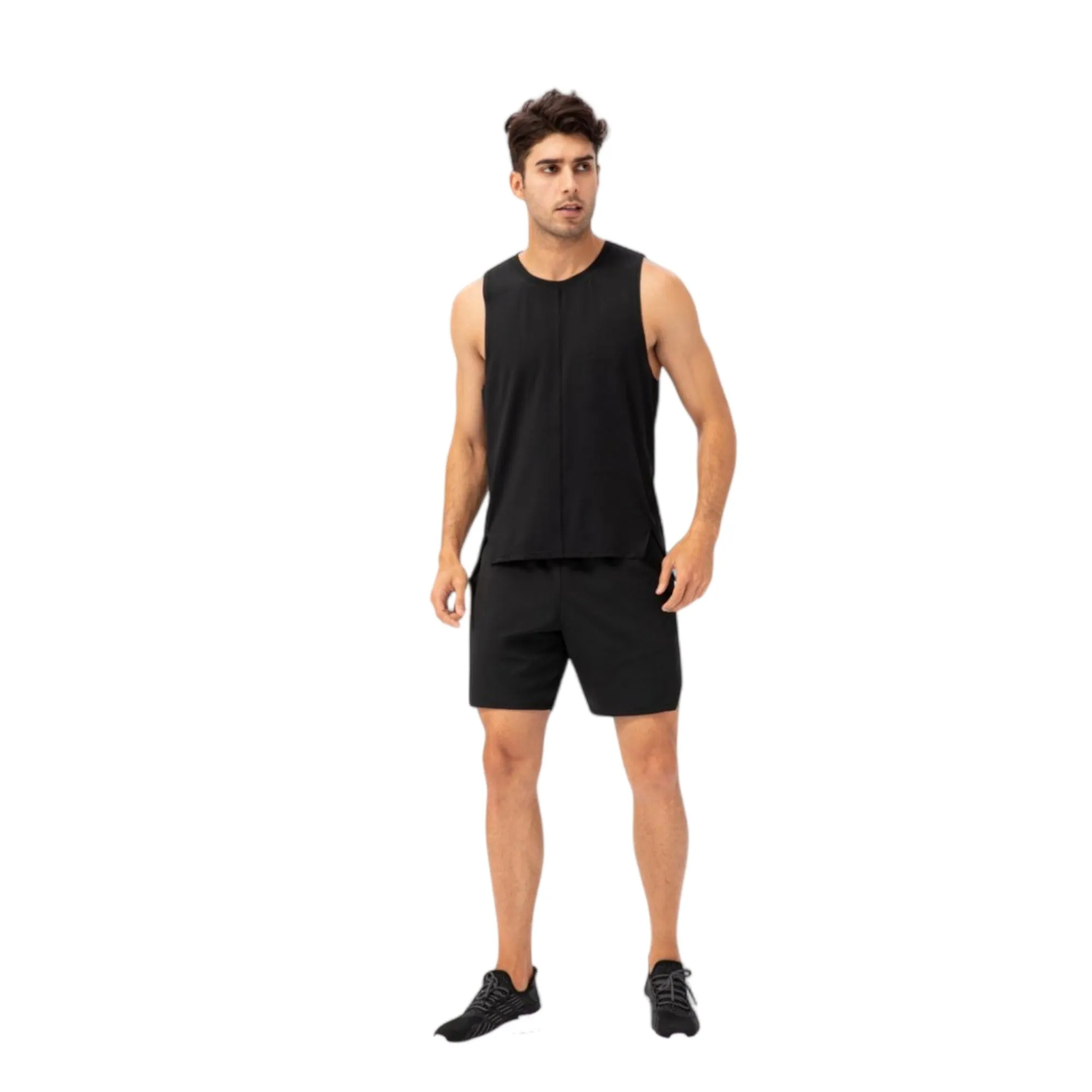 Anna-Kaci Active Men's Sleeveless Performance Tank Top with Side Slits and Breathable Quick-Dry Fabric sold by Anna-Kaci product image thumbnail 2