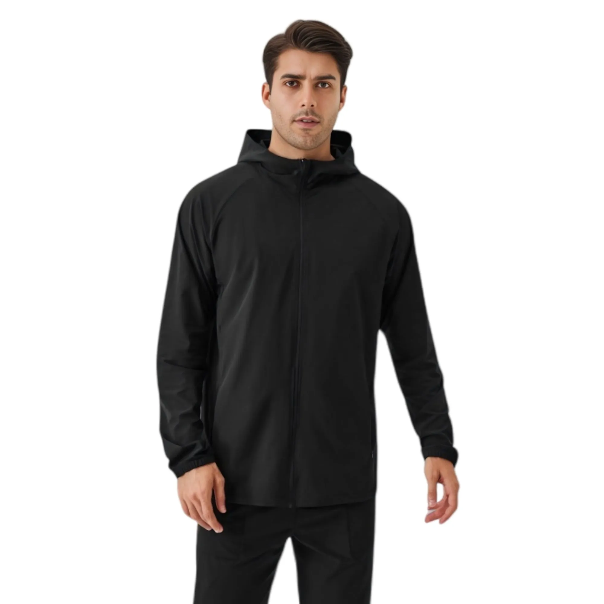 Anna-Kaci Active Men's Lightweight Zip-Up Hoodie Jacket with Adjustable Hood and Side Pockets sold by Anna-Kaci product image thumbnail 2