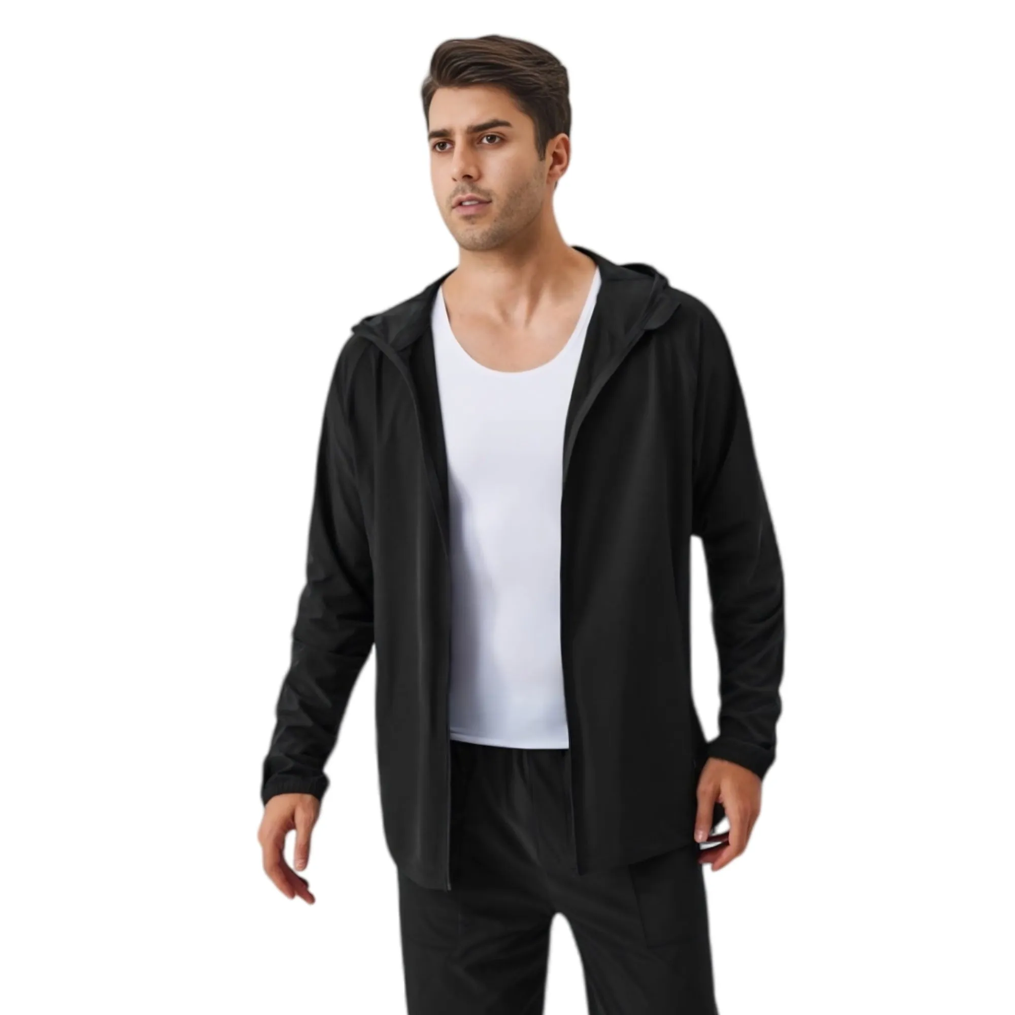 Anna-Kaci Active Men's Lightweight Zip-Up Hoodie Jacket with Adjustable Hood and Side Pockets sold by Anna-Kaci product image thumbnail 3