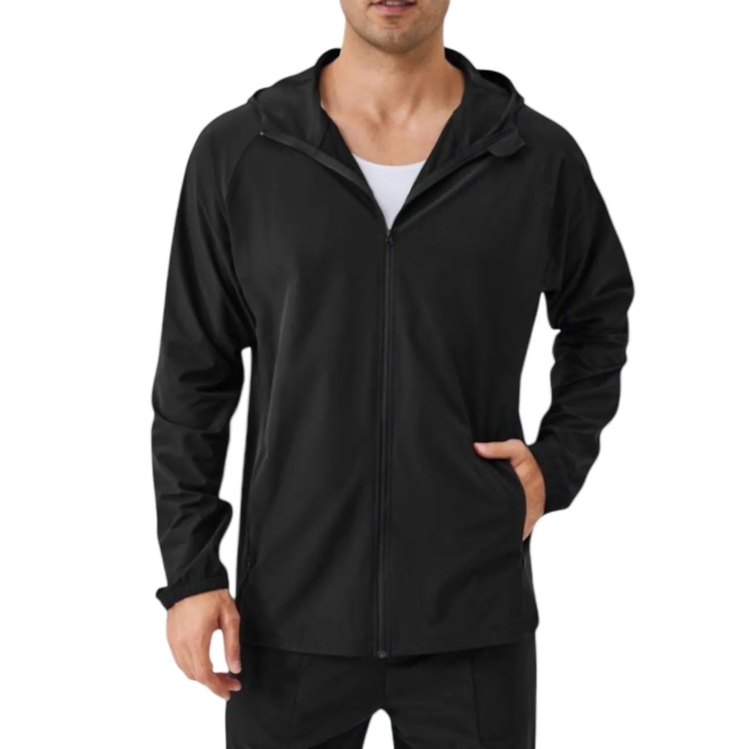 Anna-Kaci Active Men's Lightweight Zip-Up Hoodie Jacket with Adjustable Hood and Side Pockets sold by Anna-Kaci
