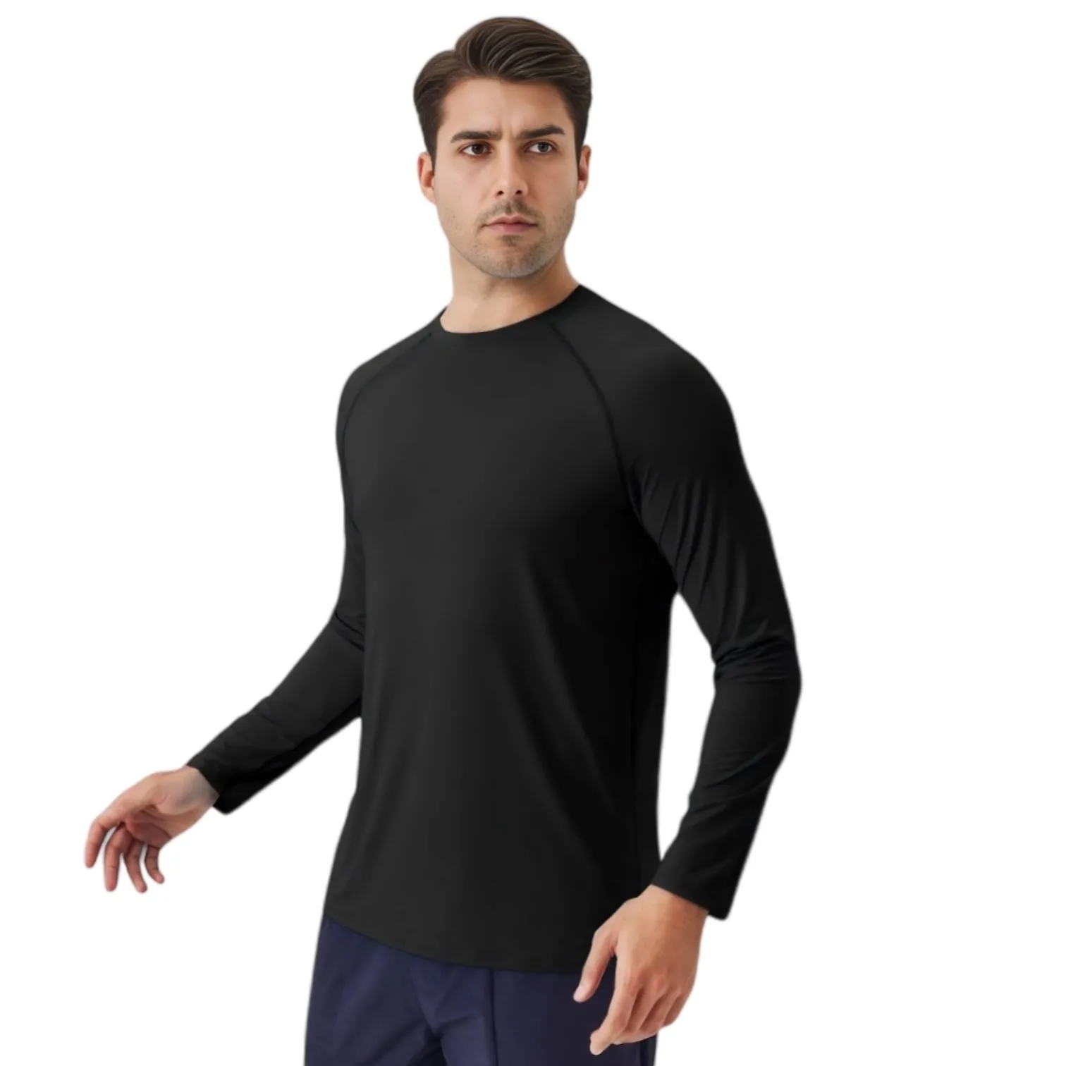 Anna-Kaci Active Men's Long Sleeve Performance Shirt with Raglan Sleeves and Lightweight Stretch Fabric sold by Anna-Kaci product image thumbnail 3