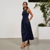 Anna-Kaci Women's Sleeveless Crew Neck Fit and Flare Midi Dress with Gathered Waist and Pockets sold by Anna-Kaci