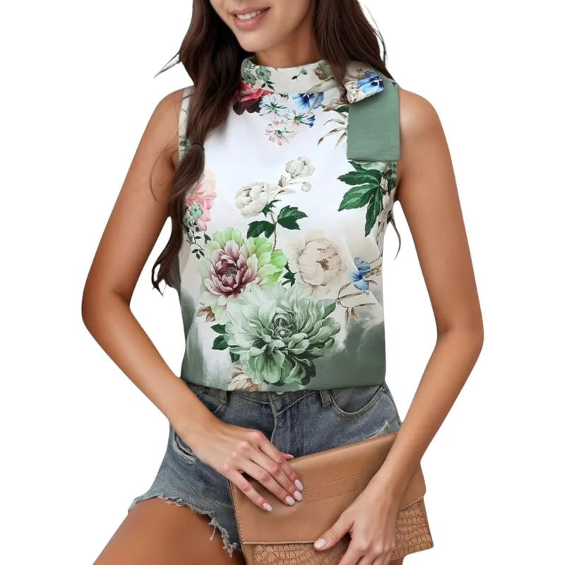 Anna-Kaci Women's V-Neck Blouse with Lace Trim Detail and 3/4 Split Sleeves Relaxed Fit sold by Anna-Kaci