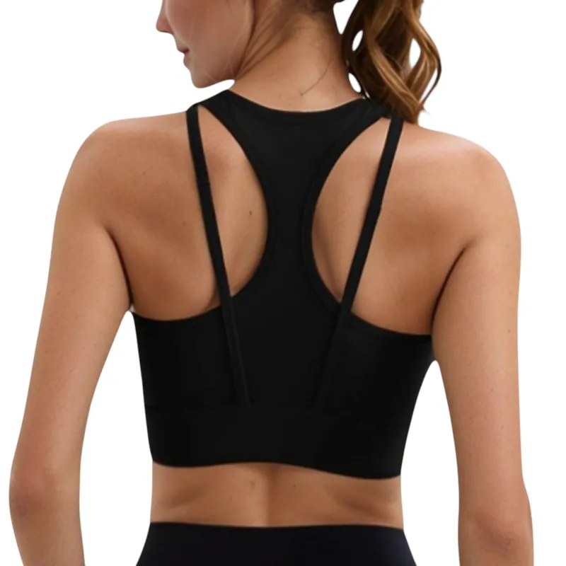 Anna-Kaci Active Women's Sports Bra with Double Strap Detail and Wide Hem Band for Medium Support made by Anna-Kaci