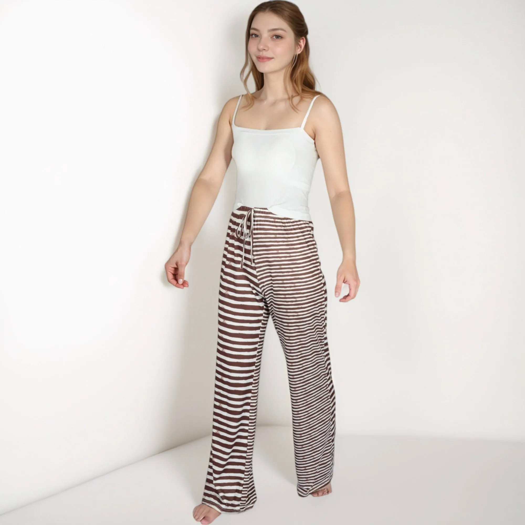 Anna-Kaci Lounge Women's Striped Drawstring Lounge Pants with Wide Leg and Soft Stretch Fabric sold by Anna-Kaci product image thumbnail 3