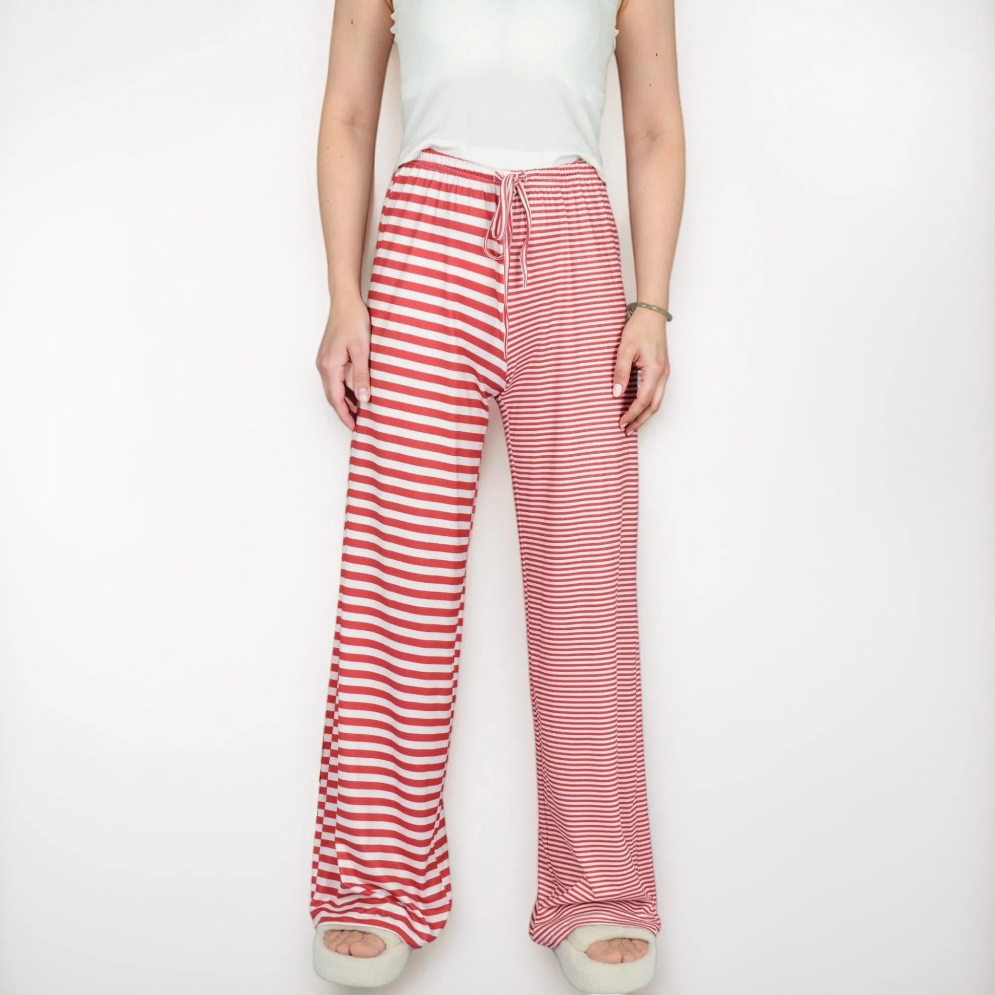 Anna-Kaci Lounge Women's Striped Drawstring Lounge Pants with Wide Leg and Soft Stretch Fabric sold by Anna-Kaci product image thumbnail 4