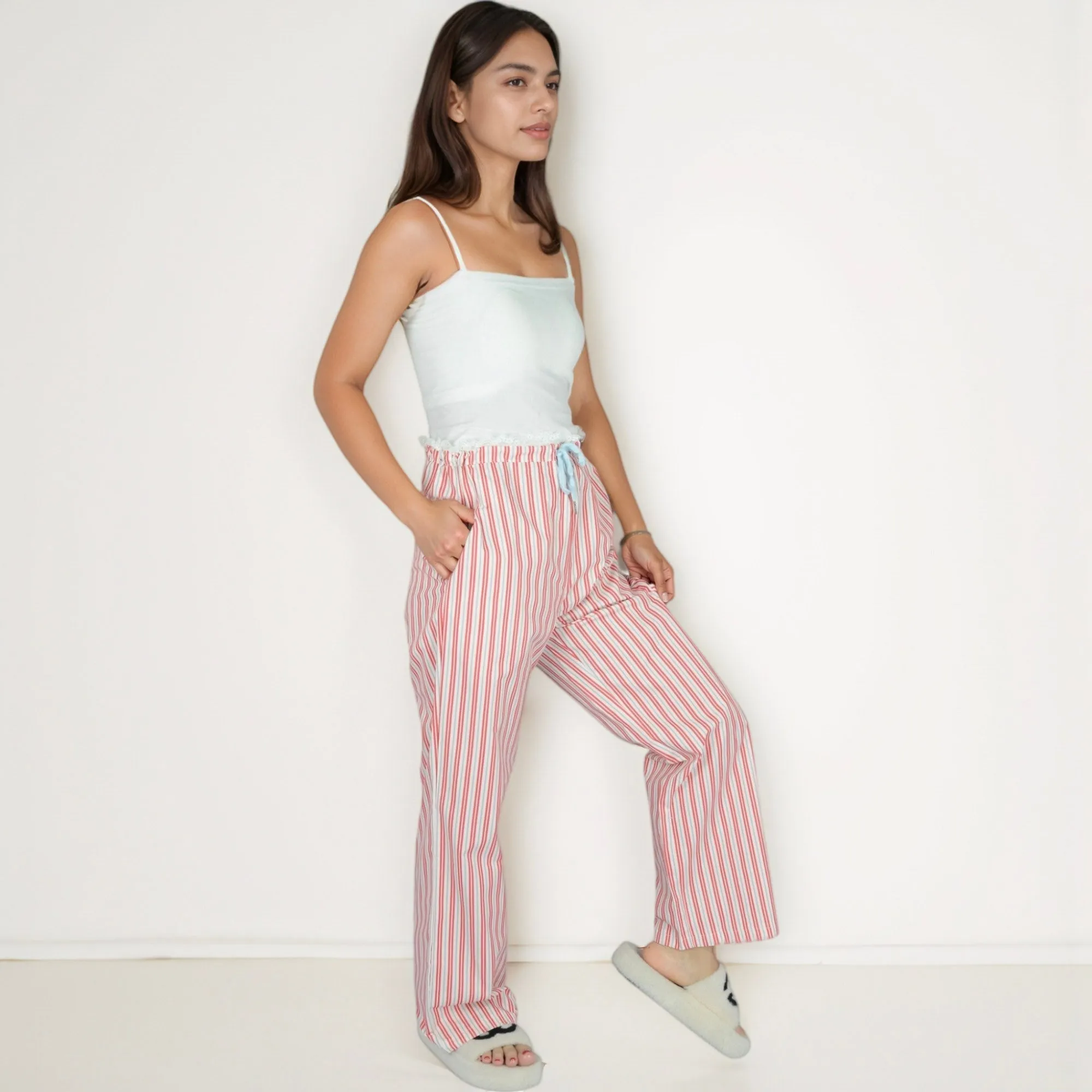 Anna-Kaci Lounge Women's Vertical Stripe Lounge Pants with Drawstring Waist and Relaxed Fit sold by Anna-Kaci product image thumbnail 3