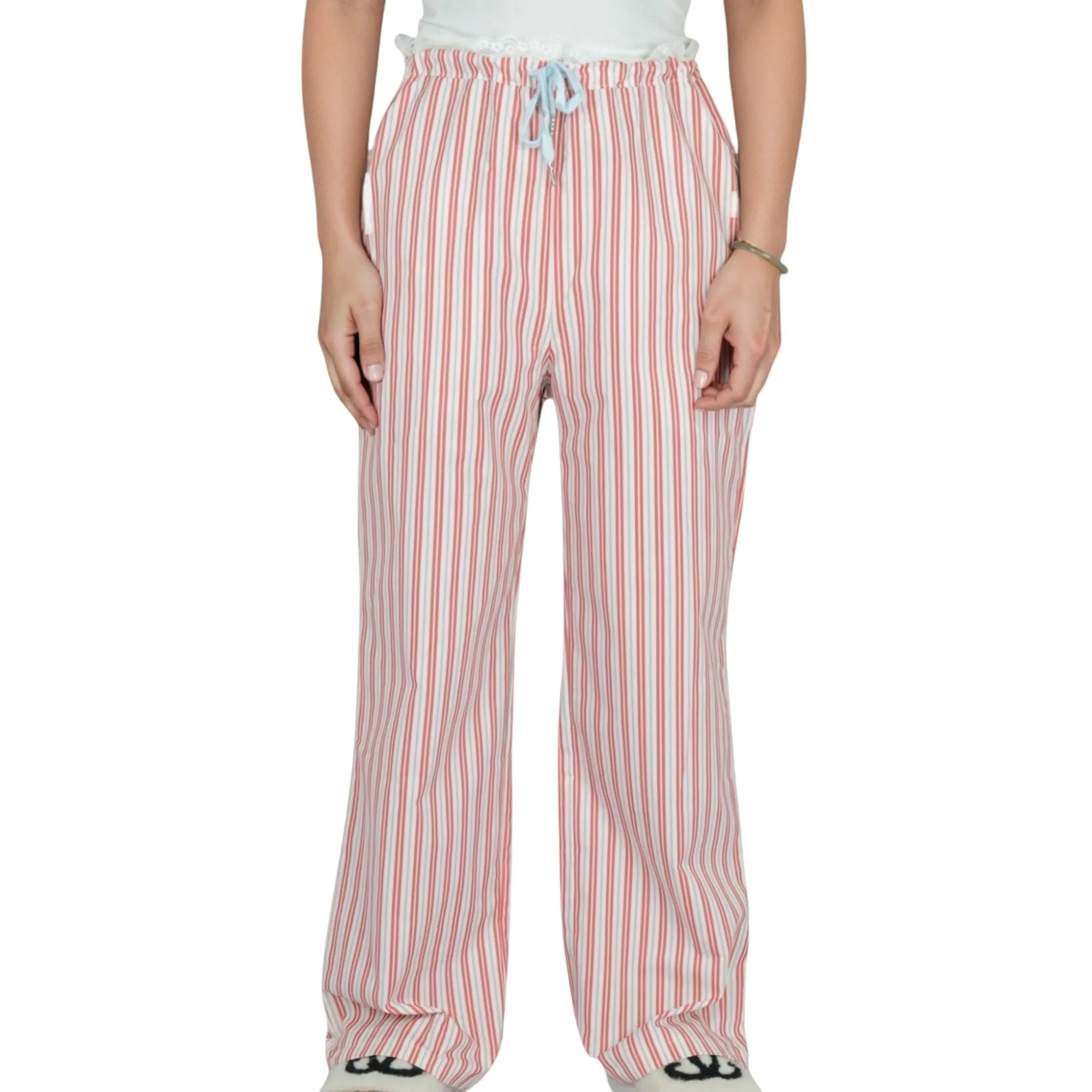 Anna-Kaci Lounge Women's Vertical Stripe Lounge Pants with Drawstring Waist and Relaxed Fit sold by Anna-Kaci