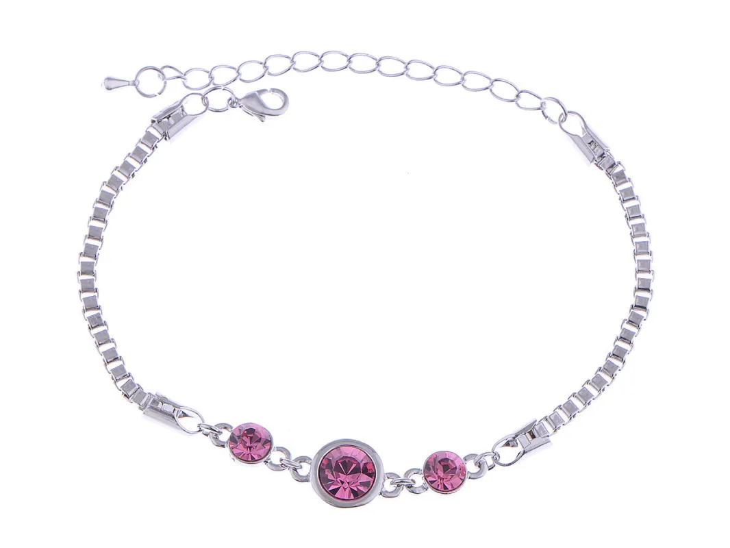 Swarovski Crystal Elements Fuchsia Plum Delight Glitter Bonanza Magic Bracelet sold by Anna-Kaci