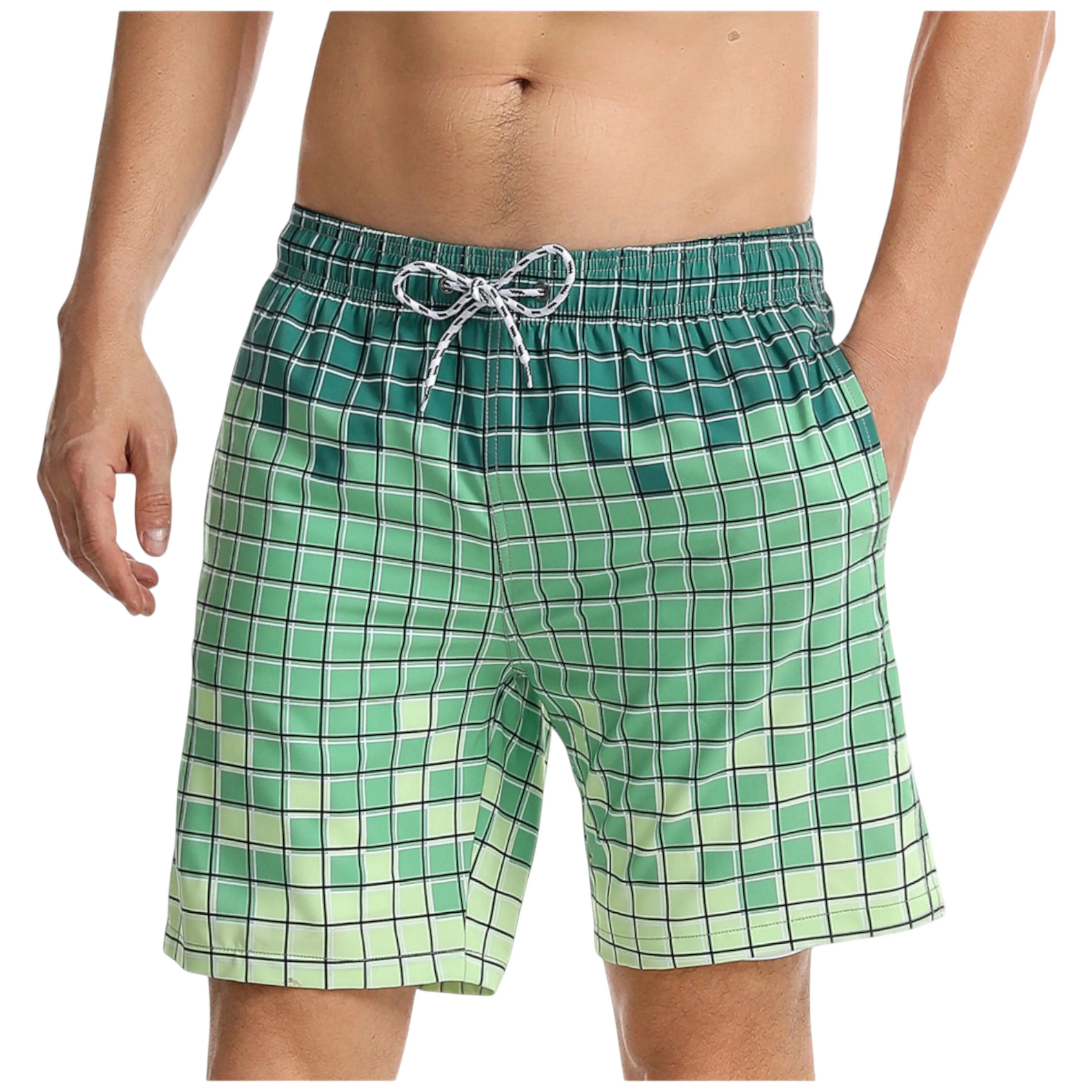 Anna-Kaci Men's Swim Shorts with Adjustable Drawstring Waistband and Quick-Dry Fabric sold by Anna-Kaci