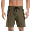 Anna-Kaci Men's Solid Performance Swim Trunks with Zip Pockets and Adjustable Drawstring Waist sold by Anna-Kaci