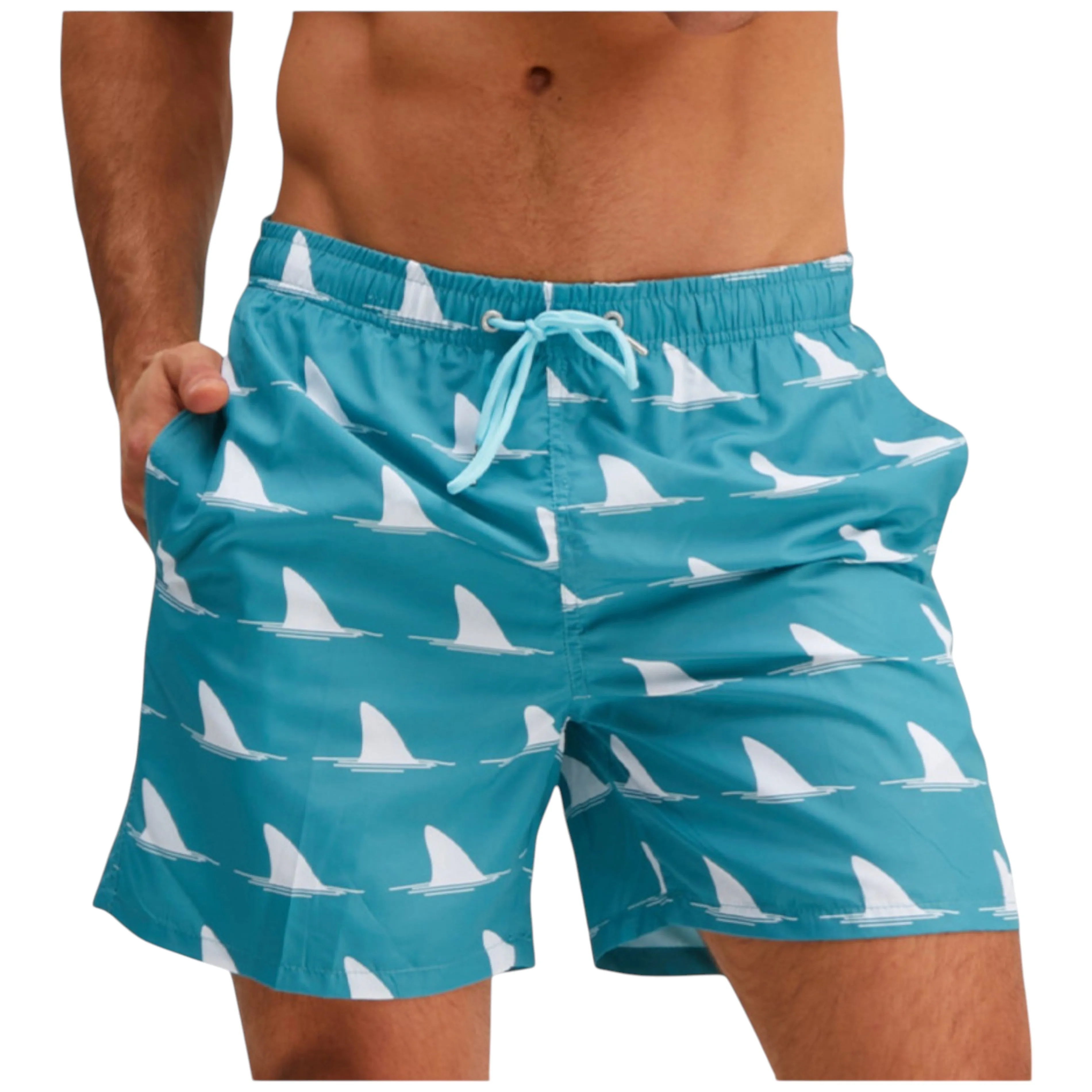 Anna-Kaci Men's Sailboat Print Swim Trunks with Adjustable Drawstring Waistband and Side Pockets sold by Anna-Kaci