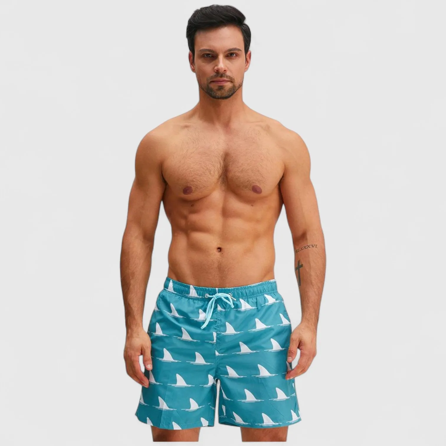 Anna-Kaci Men's Sailboat Print Swim Trunks with Adjustable Drawstring Waistband and Side Pockets sold by Anna-Kaci product image thumbnail 2