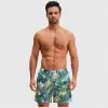 Anna-Kaci Men's Tropical Leaf Print Swim Trunks with Elastic Waistband and Mesh Lining sold by Anna-Kaci