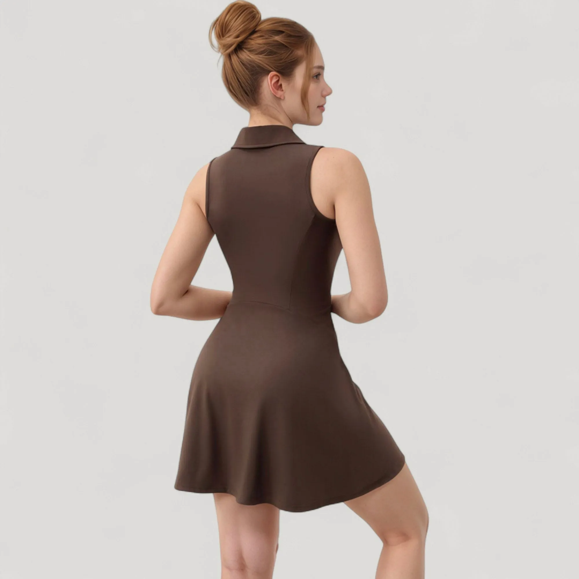 Anna-Kaci Women's Sleeveless Zip-Up Tennis Dress with Collared Neckline and Flared Hem sold by Anna-Kaci product image thumbnail 5