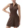 Anna-Kaci Women's Sleeveless Zip-Up Tennis Dress with Collared Neckline and Flared Hem sold by Anna-Kaci
