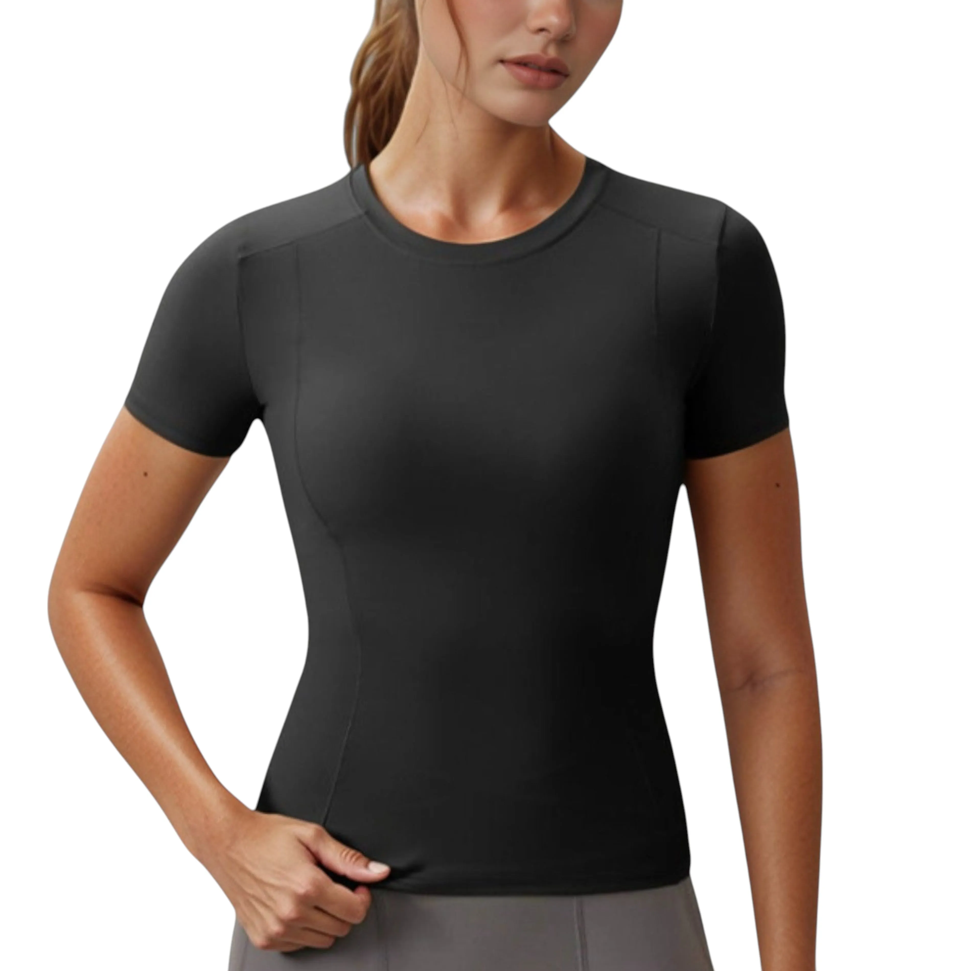 Anna-Kaci Women's Short Sleeve Performance Tee with Crew Neck and Slim Fit Stretch Fabric sold by Anna-Kaci