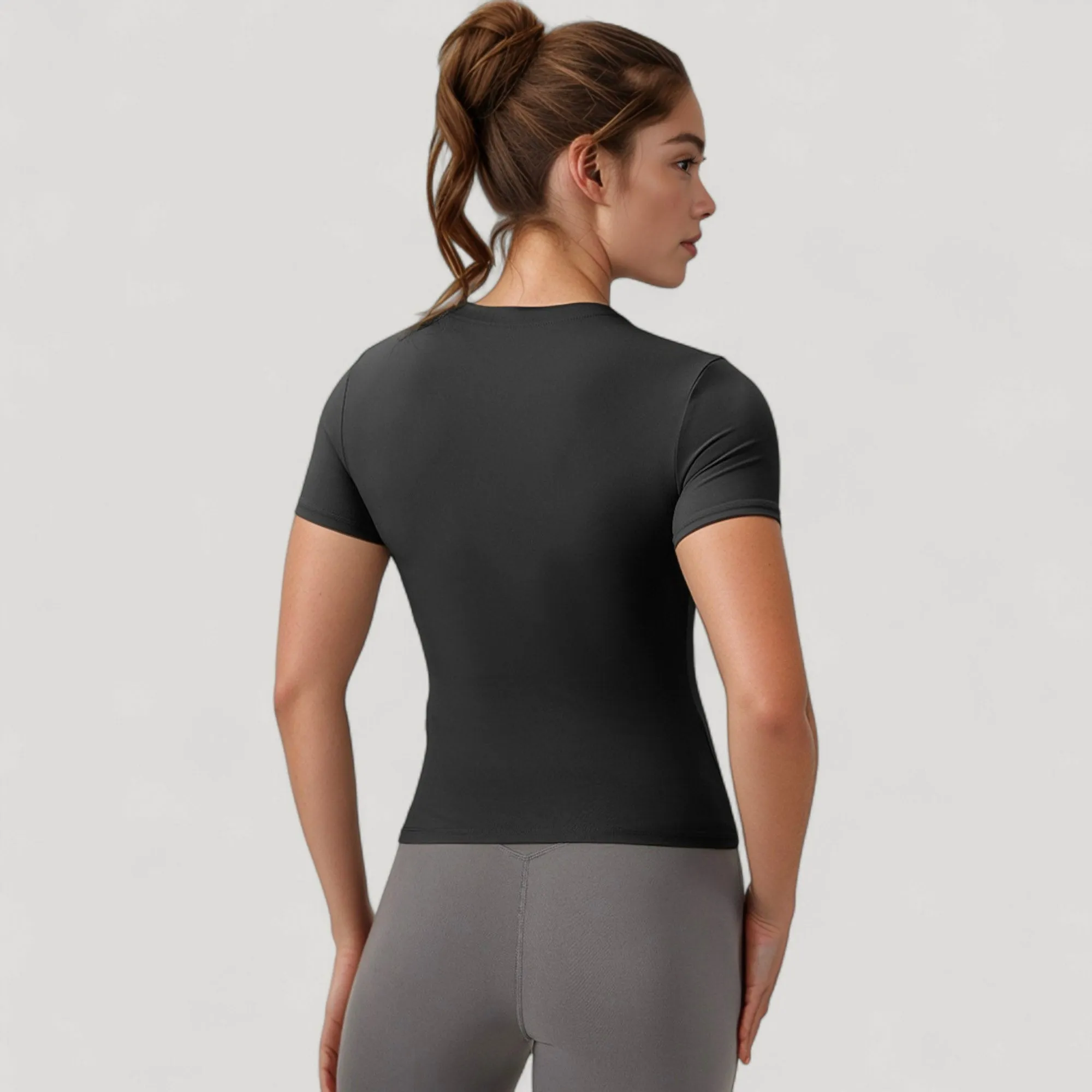 Anna-Kaci Women's Short Sleeve Performance Tee with Crew Neck and Slim Fit Stretch Fabric sold by Anna-Kaci product image thumbnail 5