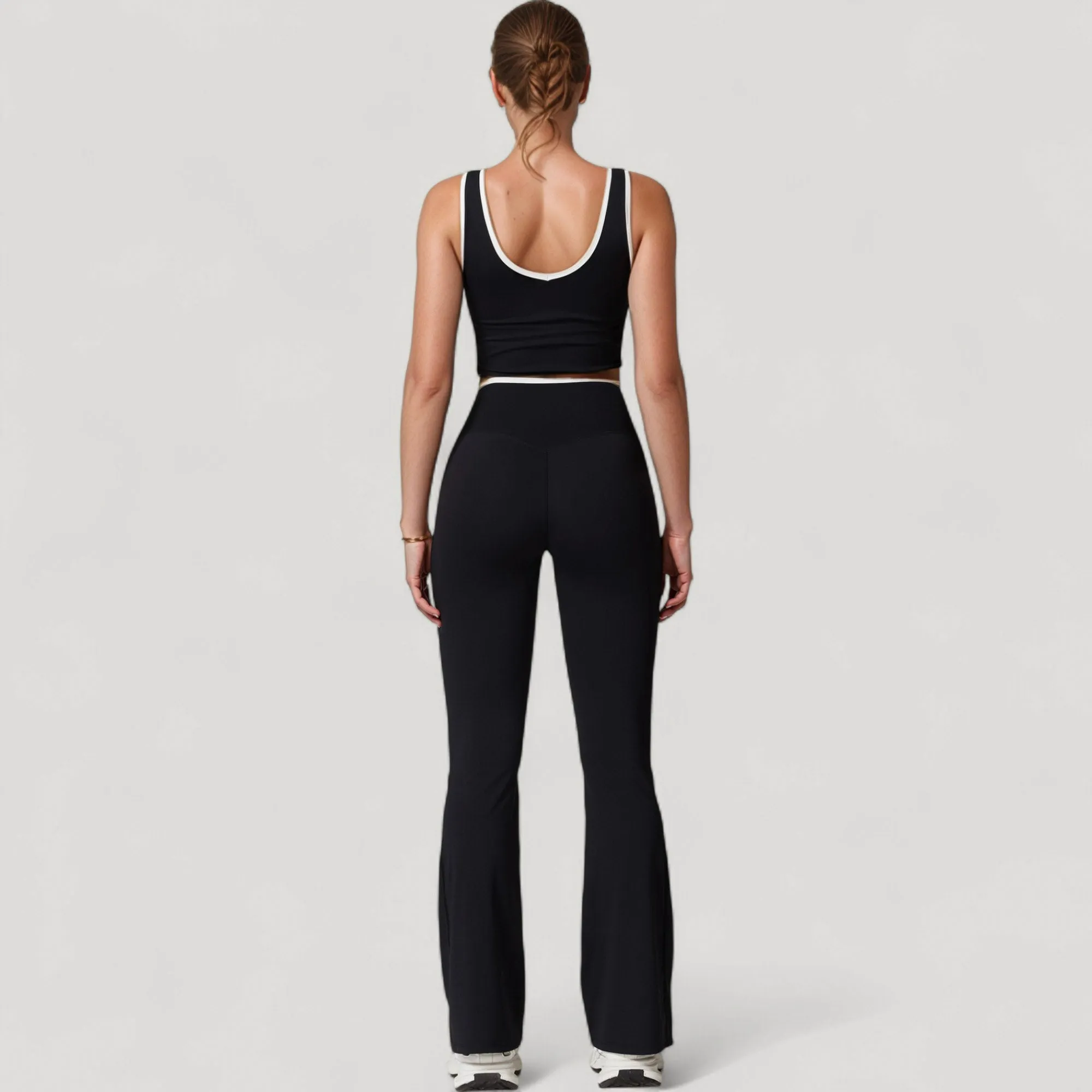 Anna-Kaci Women's Flare Leg Yoga Pants with Crossover High Waistband and Four-Way Stretch Fabric sold by Anna-Kaci product image thumbnail 5